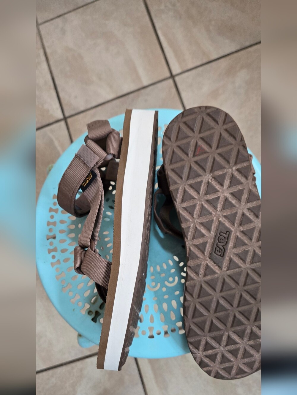 TEVA=Brown Adjustable Strap Sandals - Picture 4 of 9